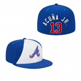 Ronald Acuna Jr. Atlanta Braves White Royal 2023 City Connect Fitted Hat