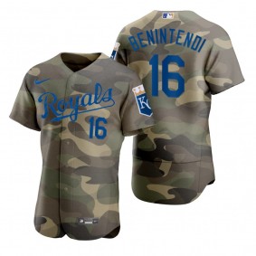 Kansas City Royals Andrew Benintendi Camo Authentic 2021 Armed Forces Day Jersey