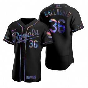 Kansas City Royals Cam Gallagher Nike Black Authentic Holographic Golden Edition Jersey