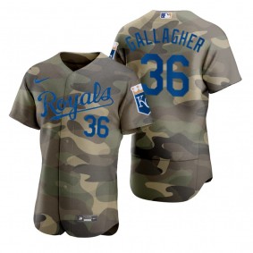 Kansas City Royals Cam Gallagher Camo Authentic 2021 Armed Forces Day Jersey