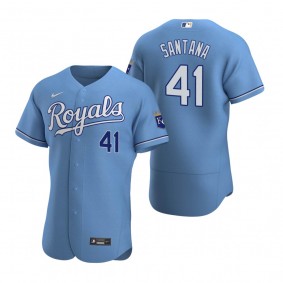 Men's Kansas City Royals Carlos Santana Nike Light Blue Authentic Alternate Jersey