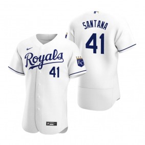 Men's Kansas City Royals Carlos Santana Nike White Authentic Home Jersey
