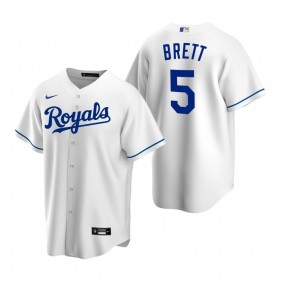 Men's Kansas City Royals George Brett Nike White Replica Home Jersey