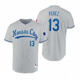 Royals Salvador Perez Gray 1969 Turn Back the Clock Authentic Jersey
