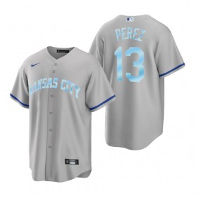 Kansas City Royals Salvador Perez Gift Replica Gray 2022 Father's Day Jersey