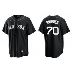 Men's Boston Red Sox Ryan Brasier Black White Replica Official Jersey