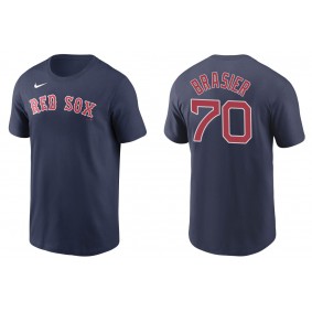 Men's Boston Red Sox Ryan Brasier Navy Name & Number T-Shirt