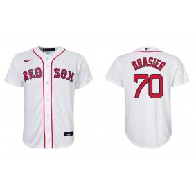 Youth Boston Red Sox Ryan Brasier White Replica Home Jersey