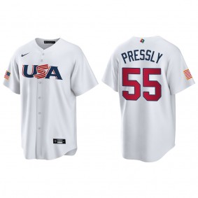 Ryan Pressly Men's USA Baseball White 2023 World Baseball Classic Replica Jersey