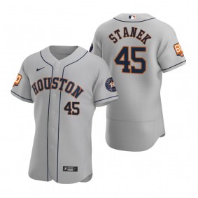 Men's Houston Astros Ryne Stanek Gray 60th Anniversary Authentic Jersey