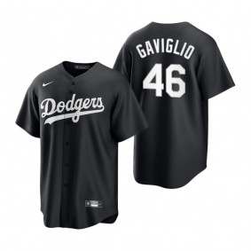 Men's Los Angeles Dodgers Sam Gaviglio Nike Black White Replica Official Jersey