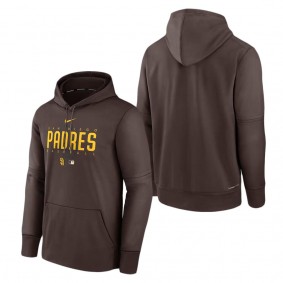 Men's San Diego Padres Brown Authentic Collection Pregame Performance Pullover Hoodie