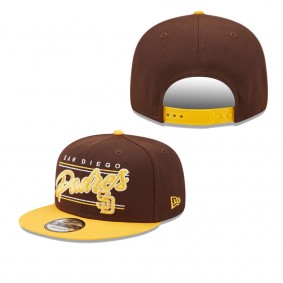 Men's San Diego Padres Brown Gold Team Script 9FIFTY Adjustable Snapback Hat