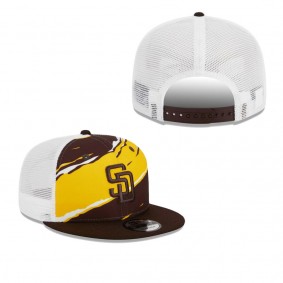 Men's San Diego Padres Brown Tear Trucker 9FIFTY Snapback Hat