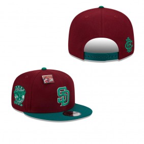Men's San Diego Padres Cardinal Green Strawberry Big League Chew Flavor Pack 9FIFTY Snapback Hat