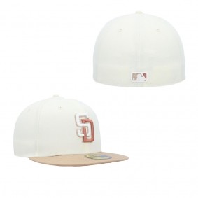 Men's San Diego Padres Cream Chrome Camel Rust Undervisor 59FIFTY Fitted Hat