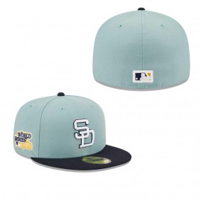 Men's San Diego Padres Light Blue Navy Beach Kiss 59FIFTY Fitted Hat