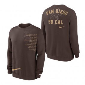 Men's San Diego Padres Nike Brown Statement Ball Game Fleece Pullover Sweatshirt