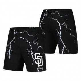 Men's San Diego Padres PLEASURES Black Lightning Shorts