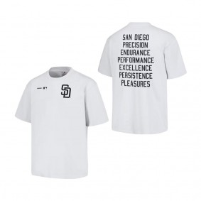 Men's San Diego Padres PLEASURES White Precision T-Shirt