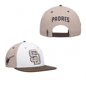 San Diego Padres Pro Standard Chocolate Ice Cream Drip Snapback Hat White Brown