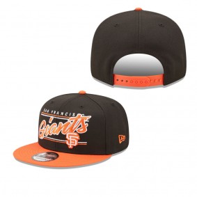Men's San Francisco Giants Black Orange Team Script 9FIFTY Adjustable Snapback Hat