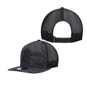 Men's San Francisco Giants Black Repeat A-Frame 9FIFTY Trucker Snapback Hat