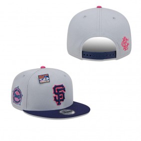 Men's San Francisco Giants Gray Navy Raspberry Big League Chew Flavor Pack 9FIFTY Snapback Hat