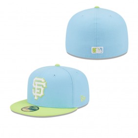 Men's San Francisco Giants Light Blue Neon Green Spring Color Two-Tone 59FIFTY Fitted Hat