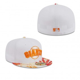 Men's San Francisco Giants White Orange Flamingo 59FIFTY Fitted Hat