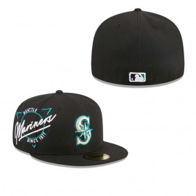 Men's Seattle Mariners Black Neon 59FIFTY Fitted Hat