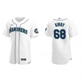 Men's Seattle Mariners George Kirby White Authentic Home Jersey