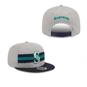 Men's Seattle Mariners Gray Navy Band 9FIFTY Snapback Hat