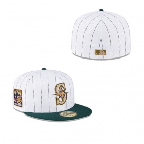 Seattle Mariners Just Caps White Pinstripe 59FIFTY Fitted Hat