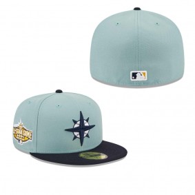 Men's Seattle Mariners Light Blue Navy Beach Kiss 59FIFTY Fitted Hat