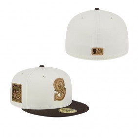 Men's Seattle Mariners White Brown 40th Team Anniversary 59FIFTY Fitted Hat