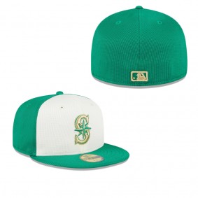 Men's Seattle Mariners White Green 2024 St. Patrick's Day 59FIFTY Fitted Hat