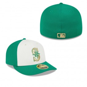 Men's Seattle Mariners White Green 2024 St. Patrick's Day Low Profile 59FIFTY Fitted Hat