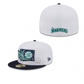 Men's Seattle Mariners White Navy State 59FIFTY Fitted Hat