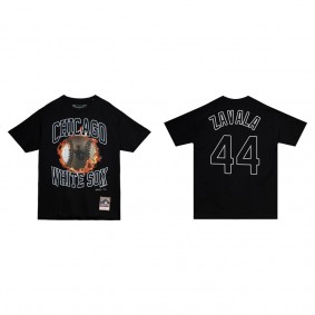 Seby Zavala Chicago White Sox Black Flame T-Shirt