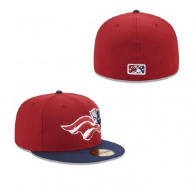 Men's Somerset Patriots Red Authentic Collection Alternate Logo 59FIFTY Fitted Hat