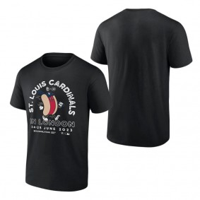 Men's St. Louis Cardinals Black 2023 MLB World Tour London Series City Dog T-Shirt