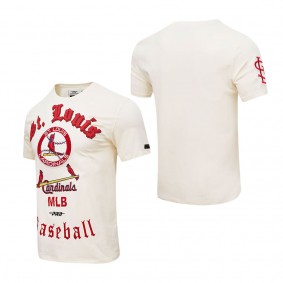 Men's St. Louis Cardinals Cream Cooperstown Collection Old English T-Shirt