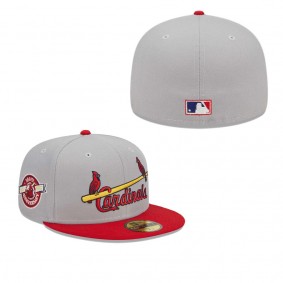Men's St. Louis Cardinals Gray Retro Jersey Script 59FIFTY Fitted Hat