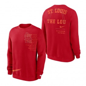 Men's St. Louis Cardinals Nike Red Statement Ball Game Fleece Pullover Sweatshirt