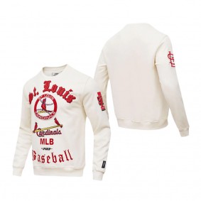 Men's St. Louis Cardinals Pro Standard Cream Retro Old English Pullover Sweatshirt