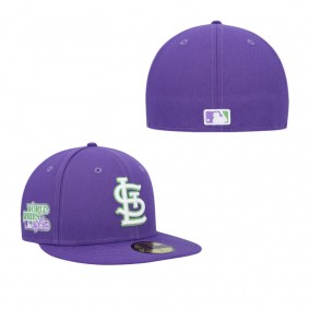 Men's St. Louis Cardinals Purple Lime Side Patch 59FIFTY Fitted Hat