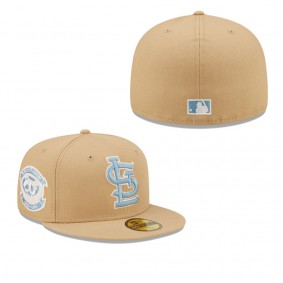 Men's St. Louis Cardinals Tan 30th Season at Busch Stadium Sky Blue Undervisor 59FIFTY Fitted Hat