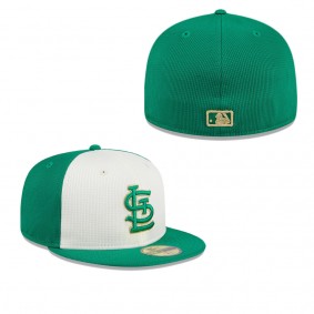 Men's St. Louis Cardinals White Green 2024 St. Patrick's Day 59FIFTY Fitted Hat