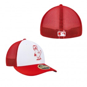 Men's St. Louis Cardinals White Red 2023 On-Field Batting Practice Low Profile 59FIFTY Fitted Hat